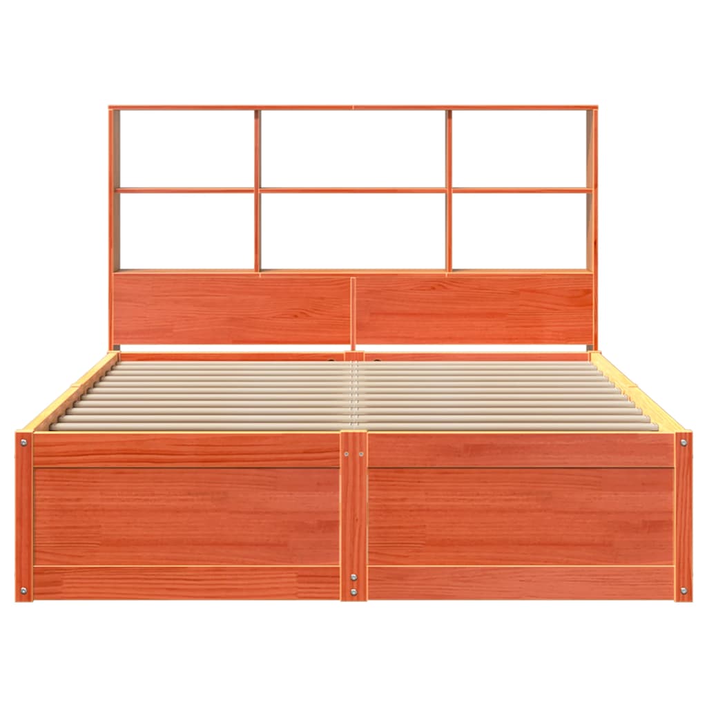 Cadre de lit sans matelas cire marron 160x200cm bois pin massif - XIOS
