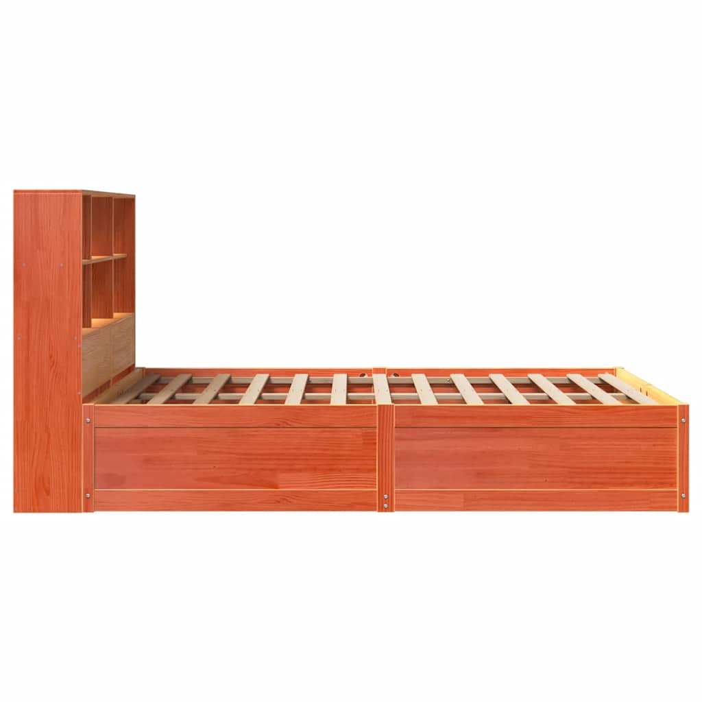 Cadre de lit sans matelas cire marron 160x200cm bois pin massif - XIOS