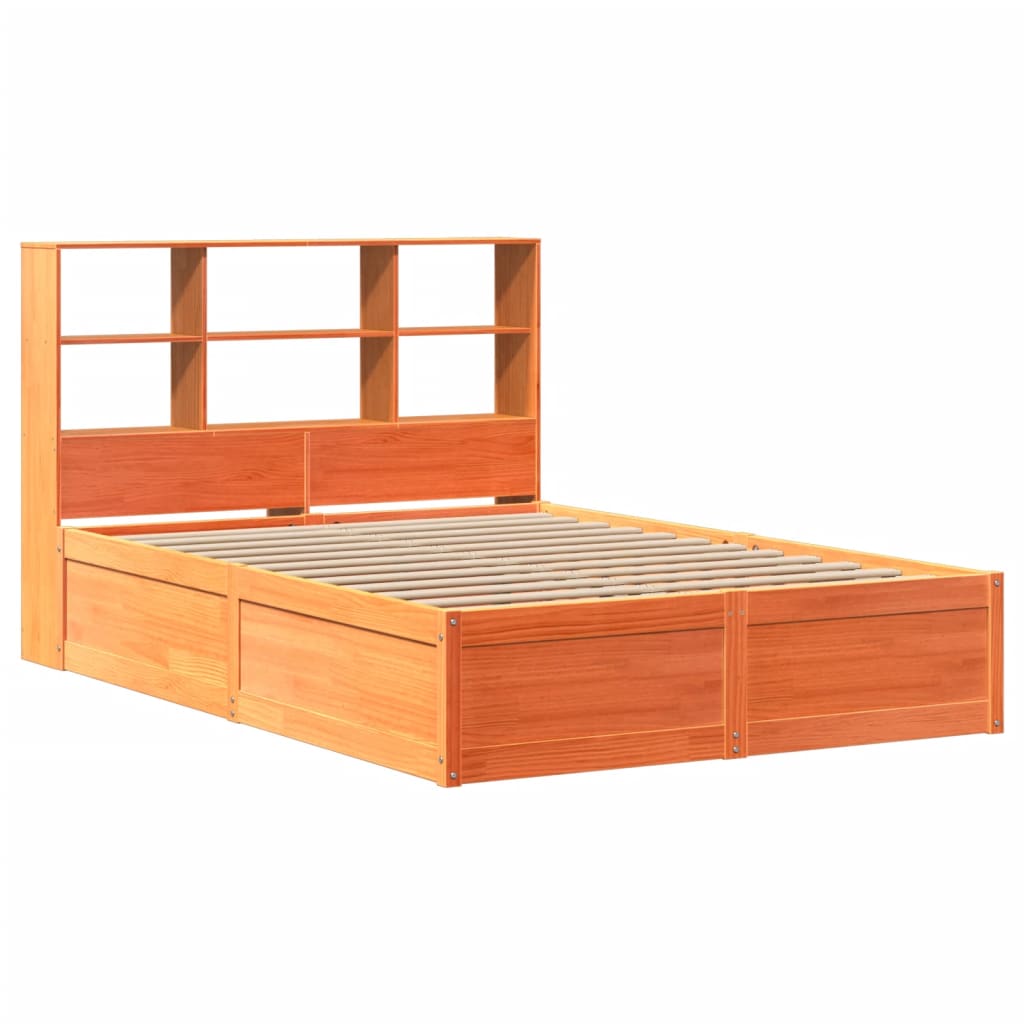 Cadre de lit sans matelas cire marron 150x200cm bois pin massif - XIOS