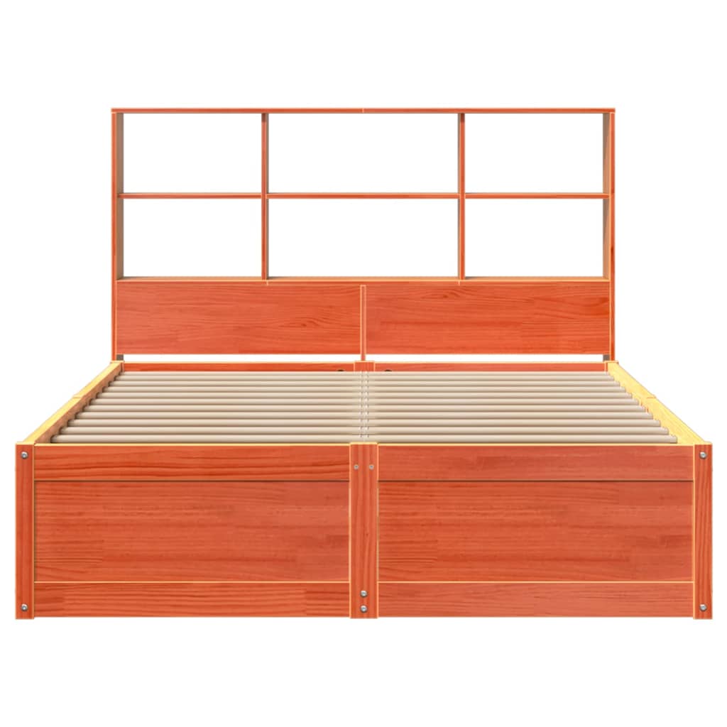 Cadre de lit sans matelas cire marron 150x200cm bois pin massif - XIOS