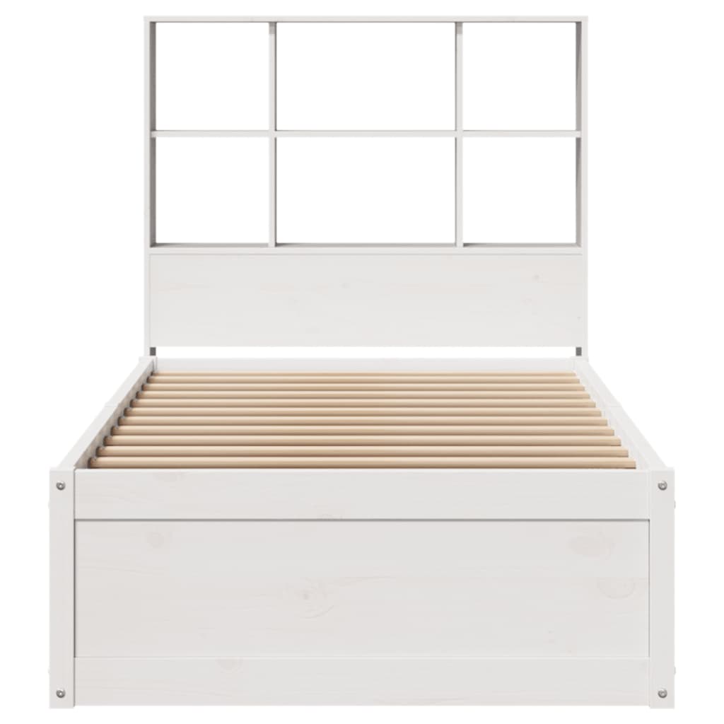 Cadre de lit sans matelas blanc 90x200 cm bois de pin massif - XIOS