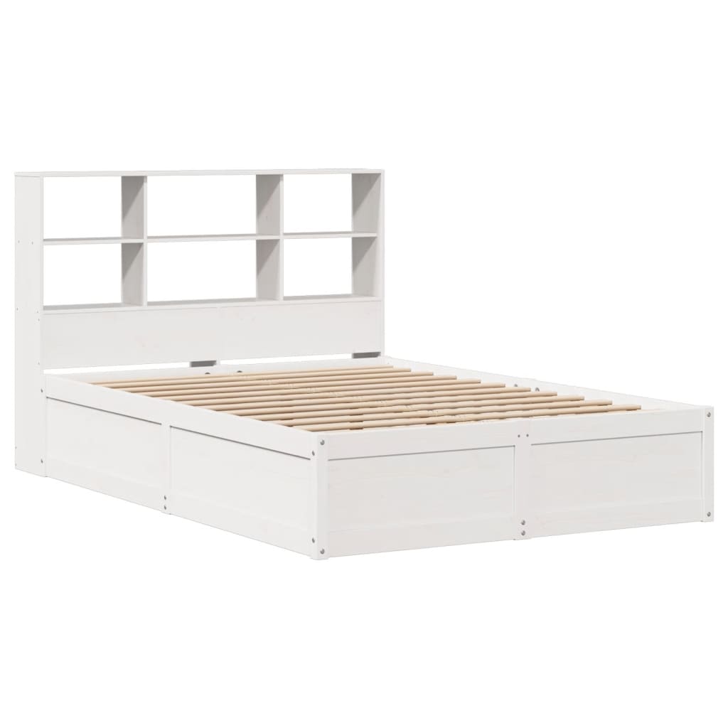 Cadre de lit sans matelas blanc 140x190 cm bois de pin massif - XIOS