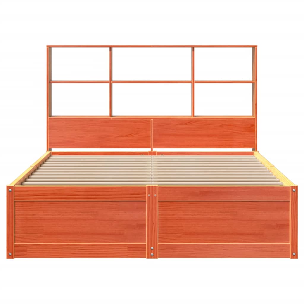 Cadre de lit sans matelas cire marron 140x190cm bois pin massif - XIOS