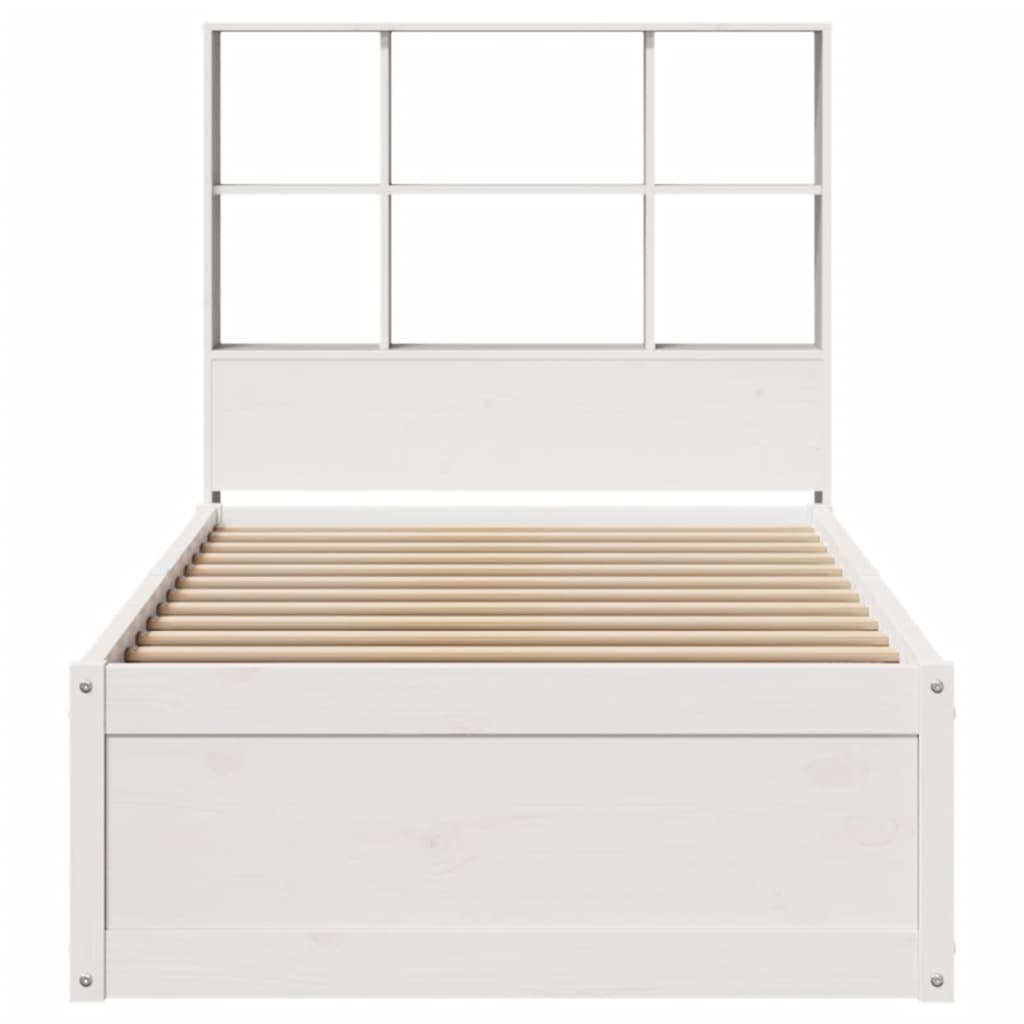 Cadre de lit sans matelas blanc 90x190 cm bois de pin massif - XIOS