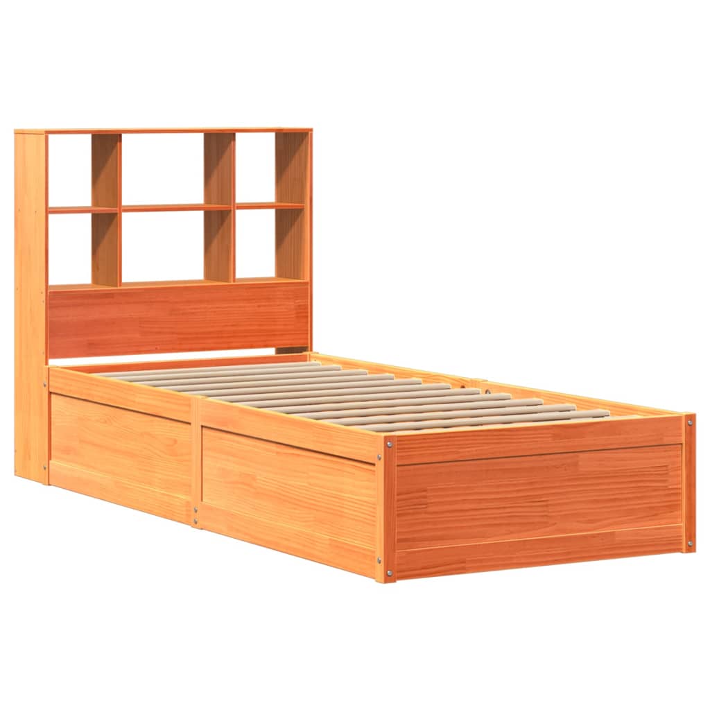 Cadre de lit sans matelas cire marron 75x190 cm bois pin massif - XIOS