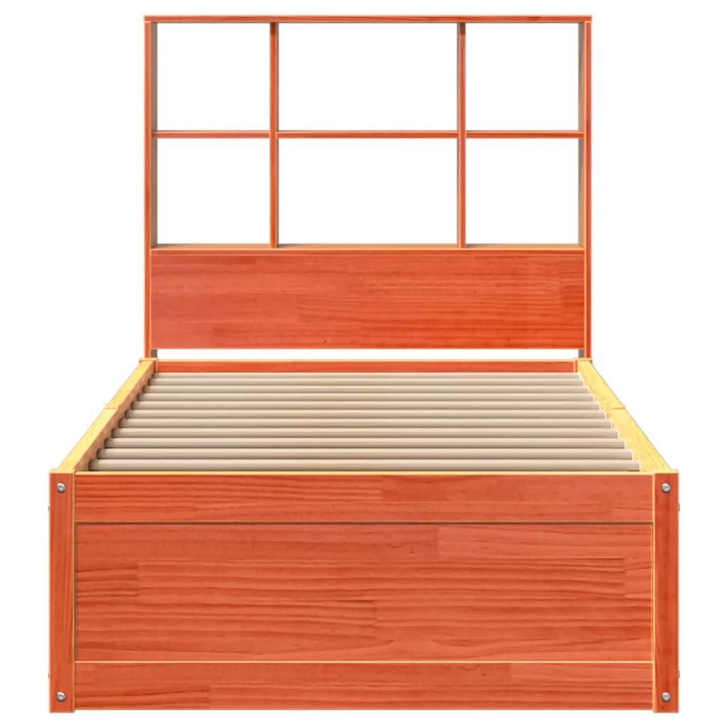 Cadre de lit sans matelas cire marron 75x190 cm bois pin massif - XIOS