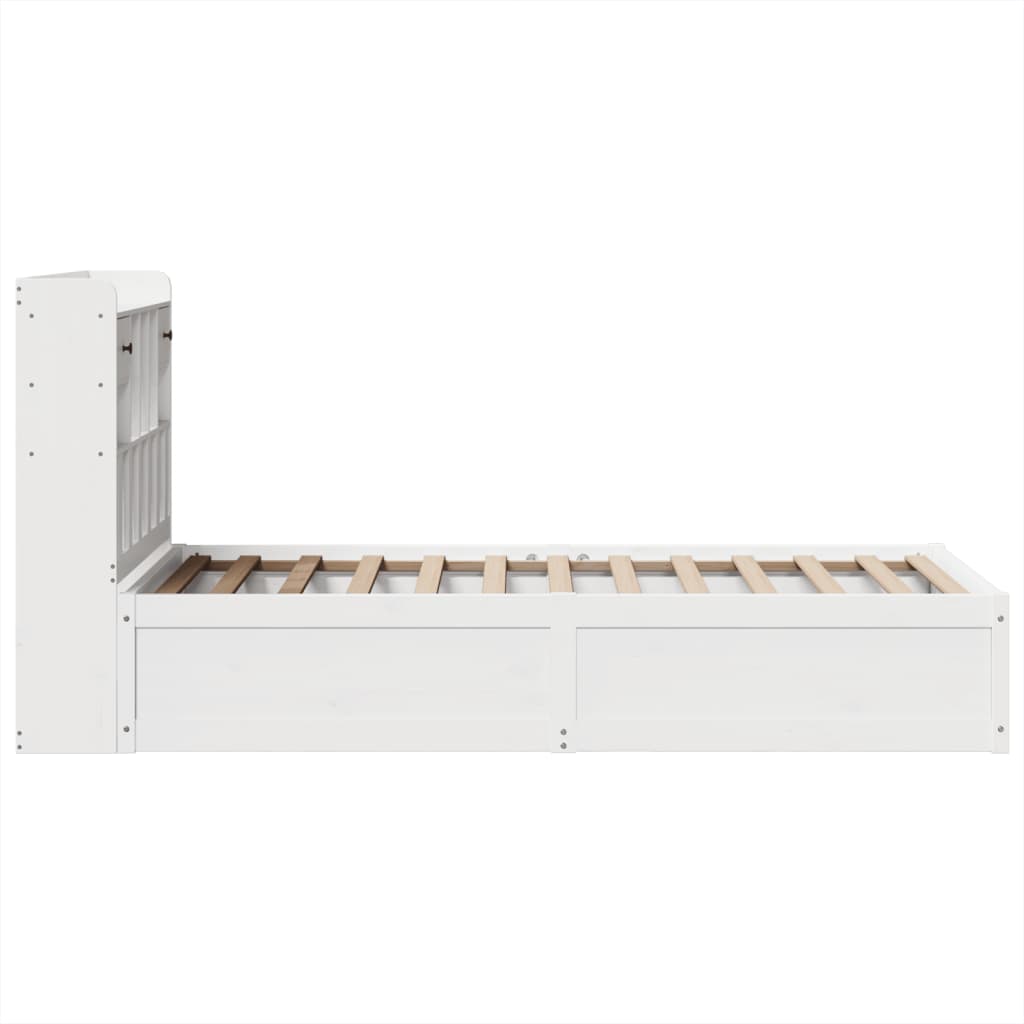 Cadre de lit sans matelas blanc 90x190 cm bois de pin massif - XIOS