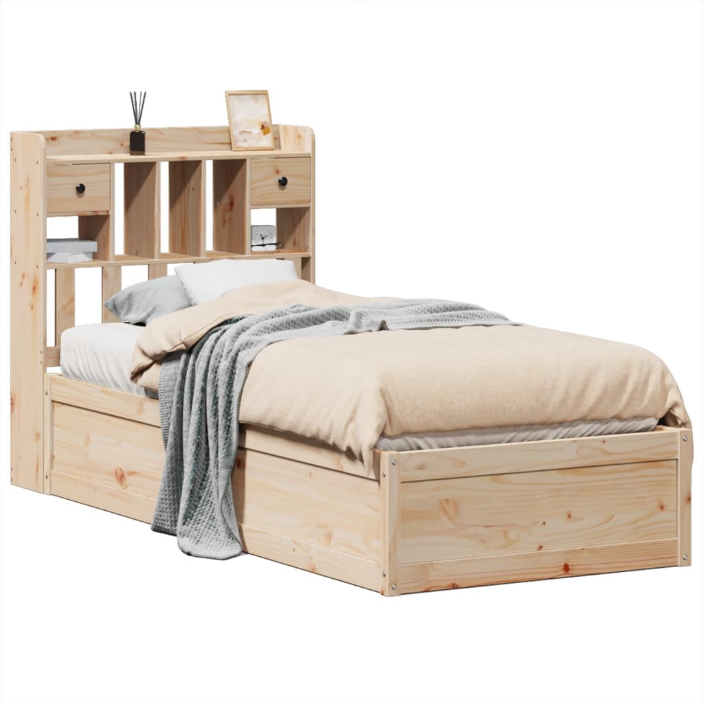 Cadre de lit sans matelas 75x190 cm bois de pin massif - XIOS