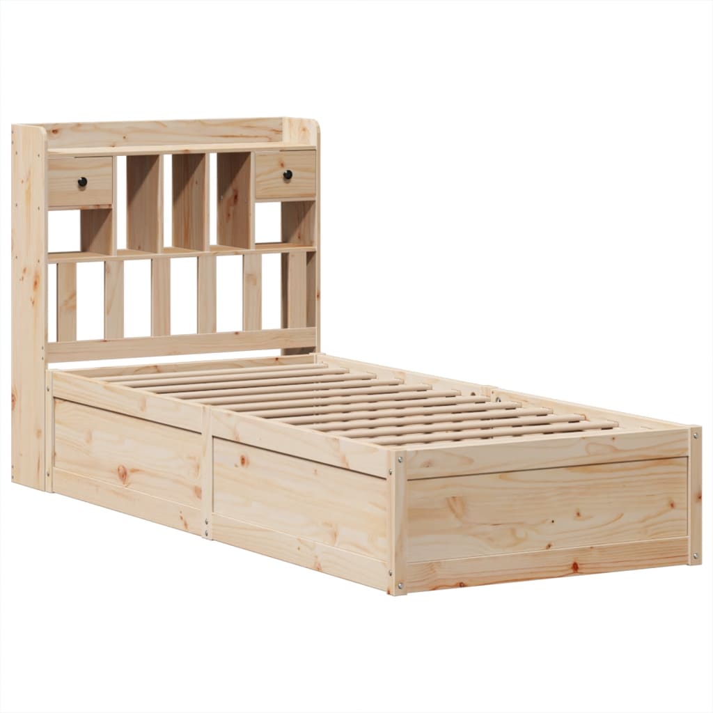 Cadre de lit sans matelas 75x190 cm bois de pin massif - XIOS