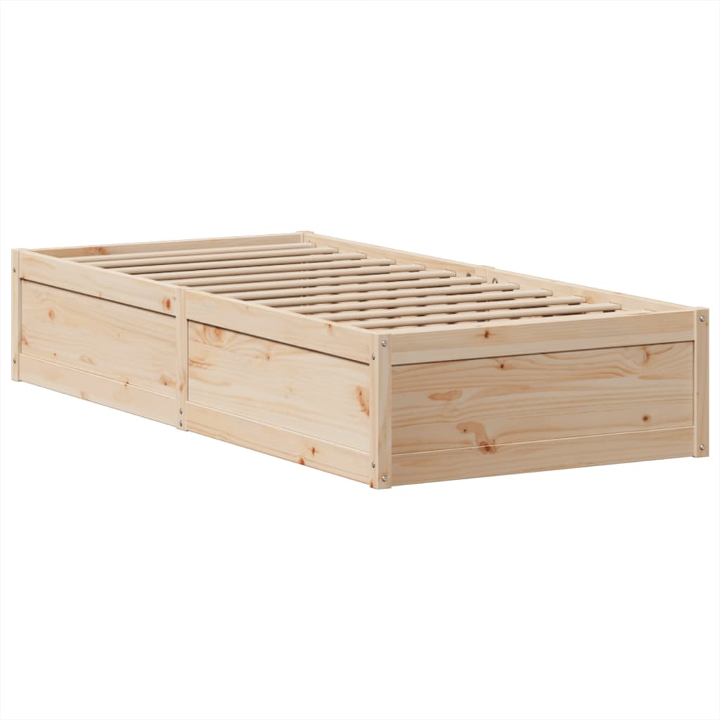 Cadre de lit sans matelas 75x190 cm bois de pin massif - XIOS