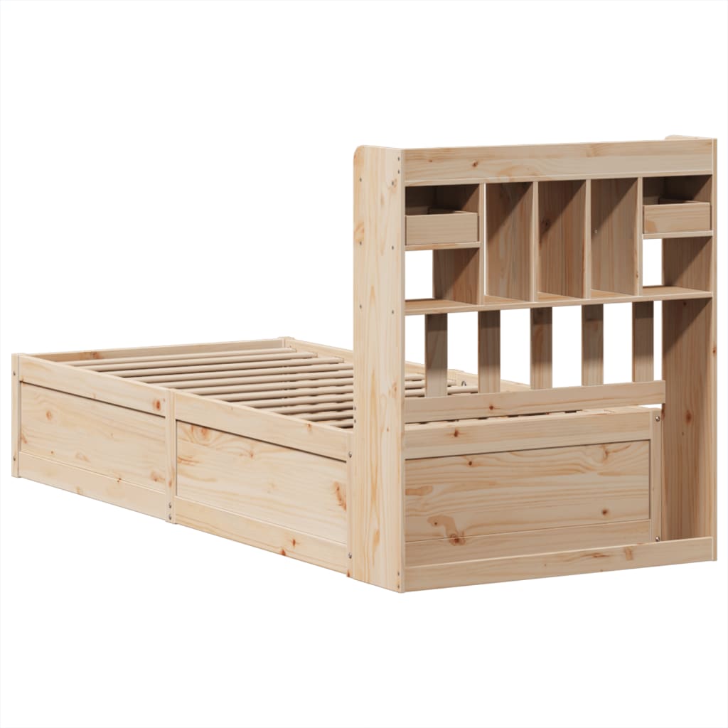 Cadre de lit sans matelas 75x190 cm bois de pin massif - XIOS