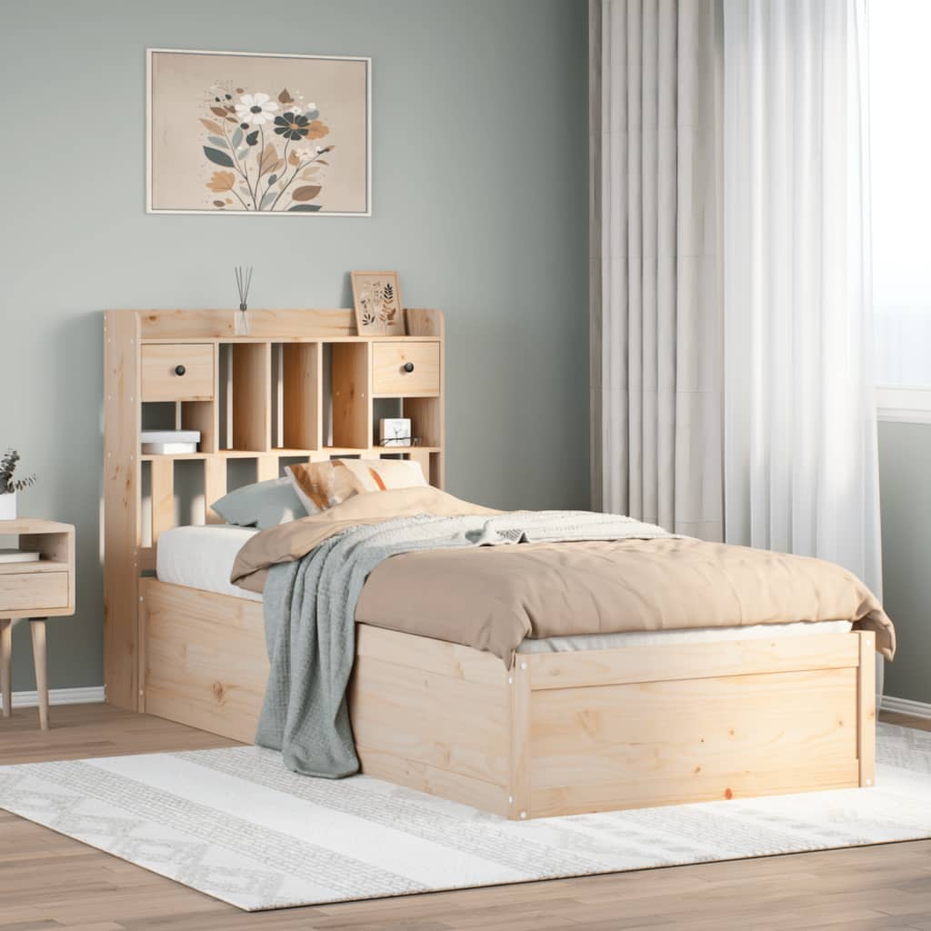 Cadre de lit sans matelas 75x190 cm bois de pin massif - XIOS
