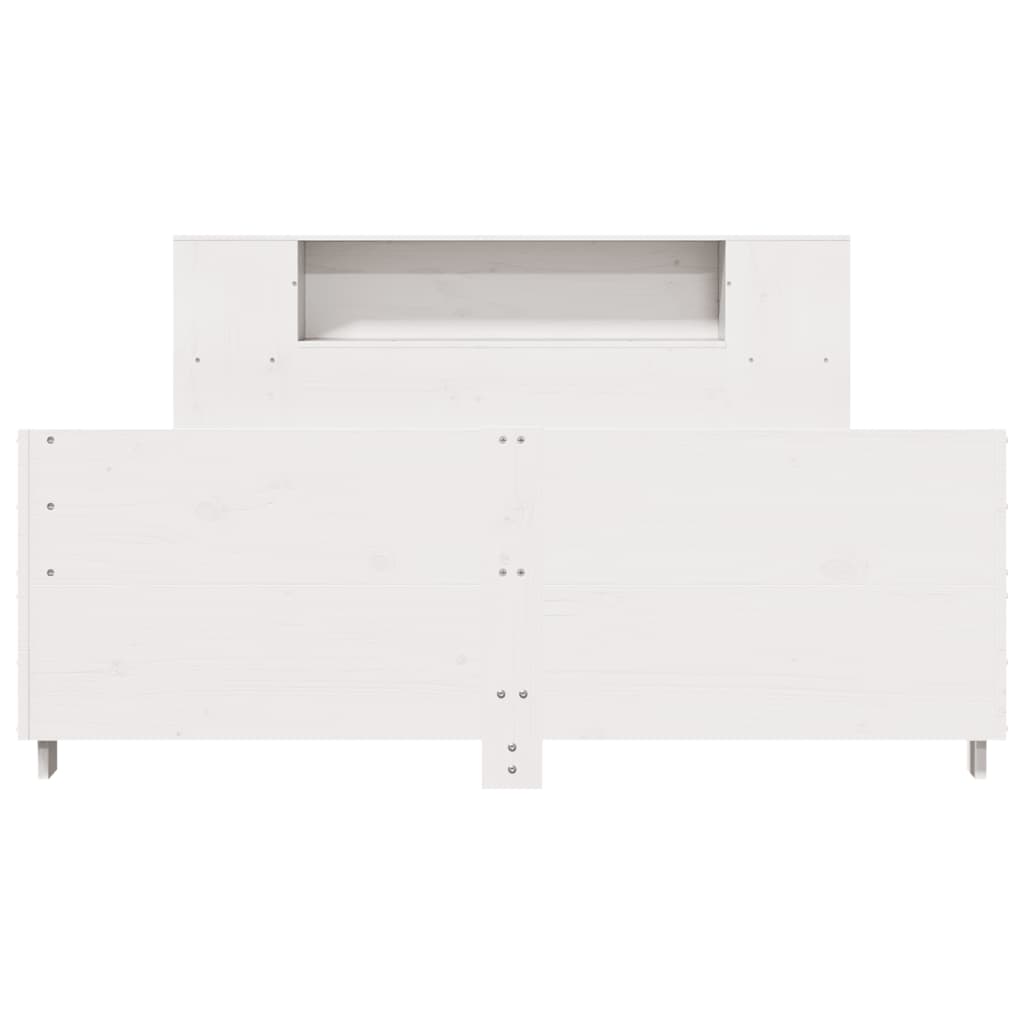 Cadre de lit sans matelas blanc 140x190 cm bois de pin massif - XIOS