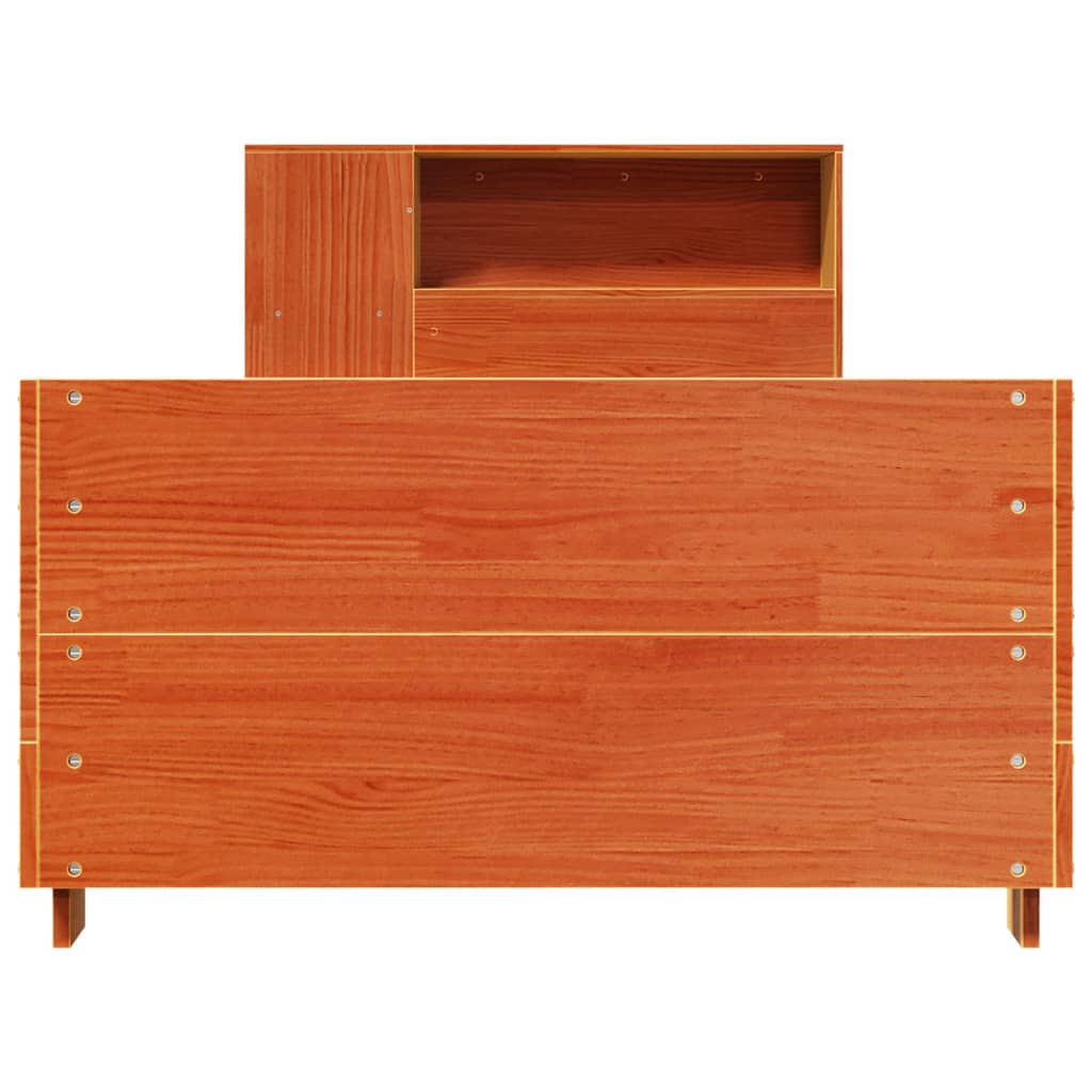 Cadre de lit sans matelas cire marron 100x200cm bois pin massif - XIOS