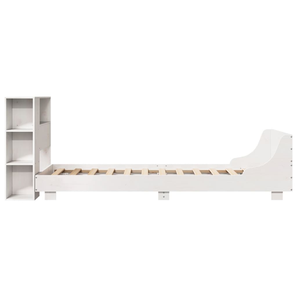 Cadre de lit sans matelas blanc 75x190 cm bois de pin massif - XIOS