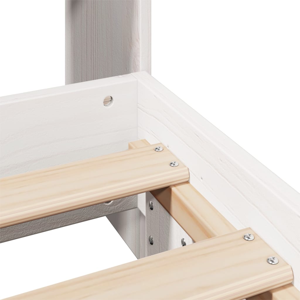 Cadre de lit sans matelas blanc 75x190 cm bois de pin massif - XIOS