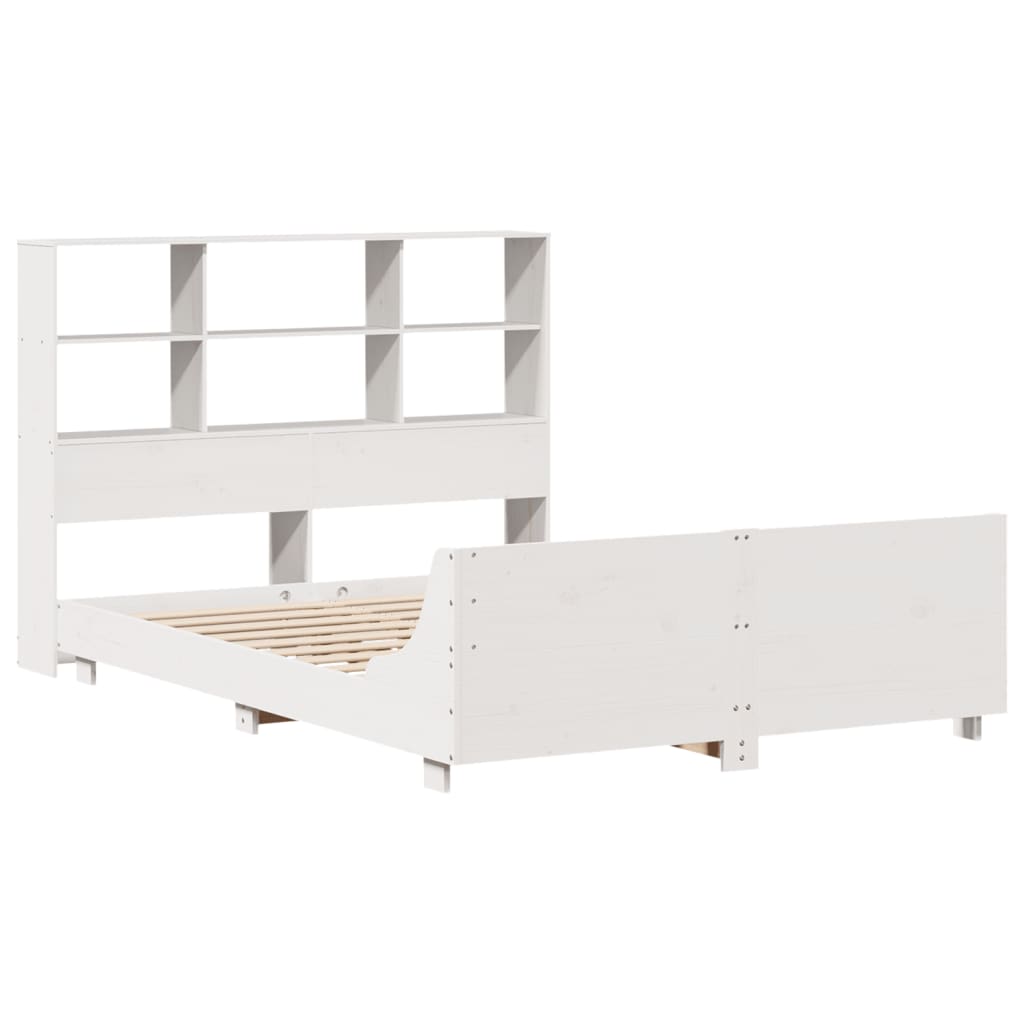 Cadre de lit sans matelas blanc 160x200 cm bois de pin massif - XIOS