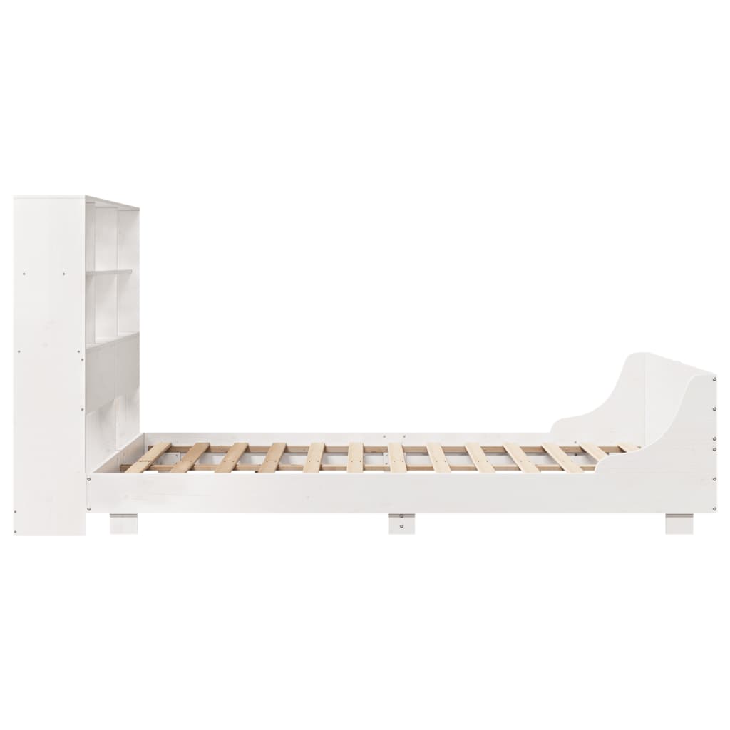 Cadre de lit sans matelas blanc 160x200 cm bois de pin massif - XIOS