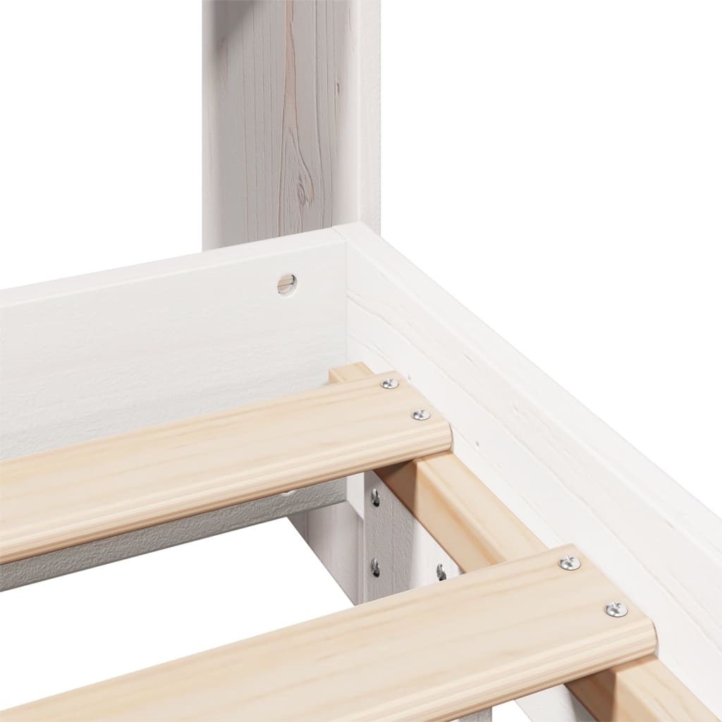 Cadre de lit sans matelas blanc 160x200 cm bois de pin massif - XIOS