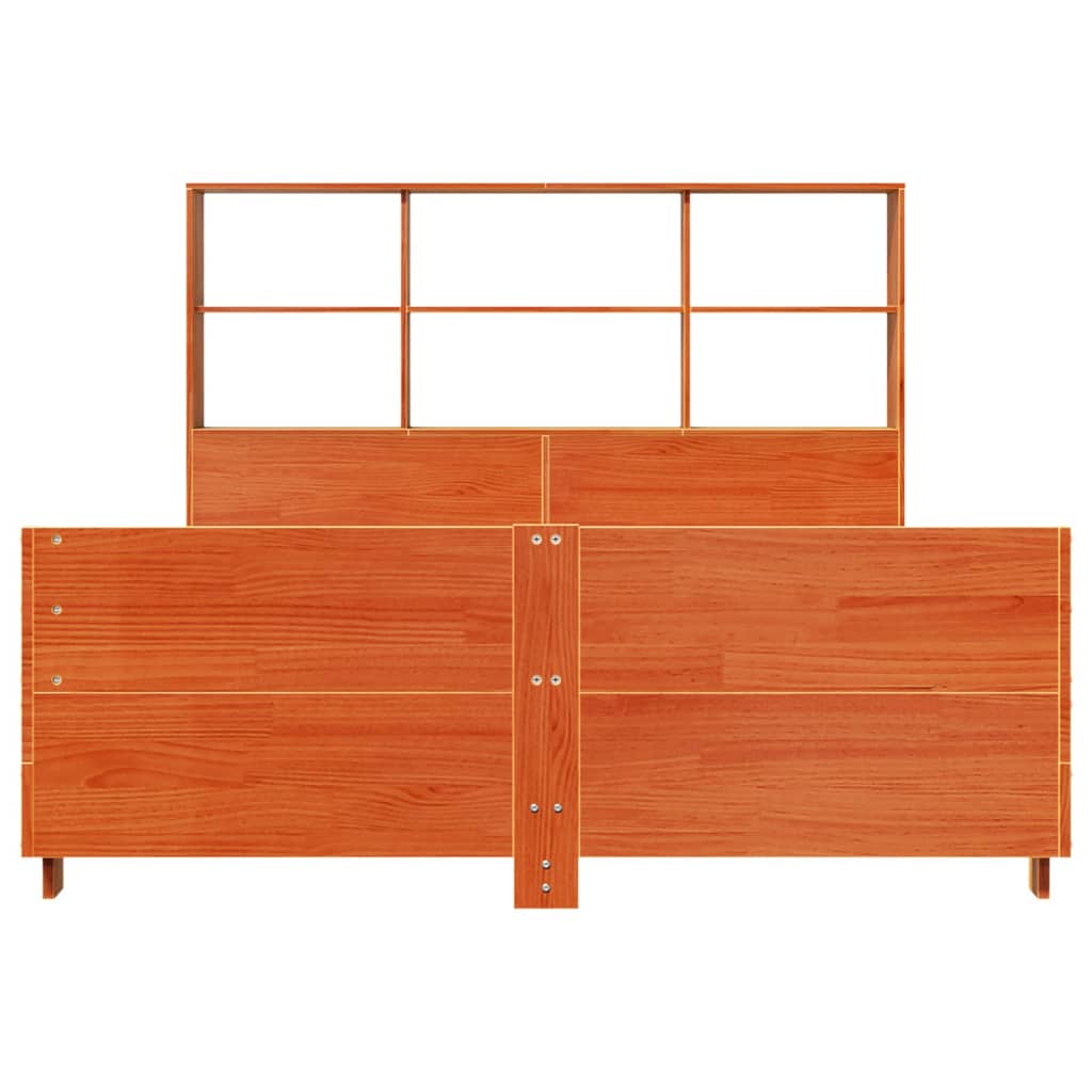 Cadre de lit sans matelas cire marron 160x200cm bois pin massif - XIOS