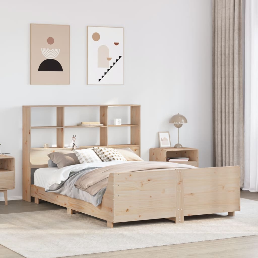 Cadre de lit sans matelas 140x200 cm bois massif de pin - XIOS