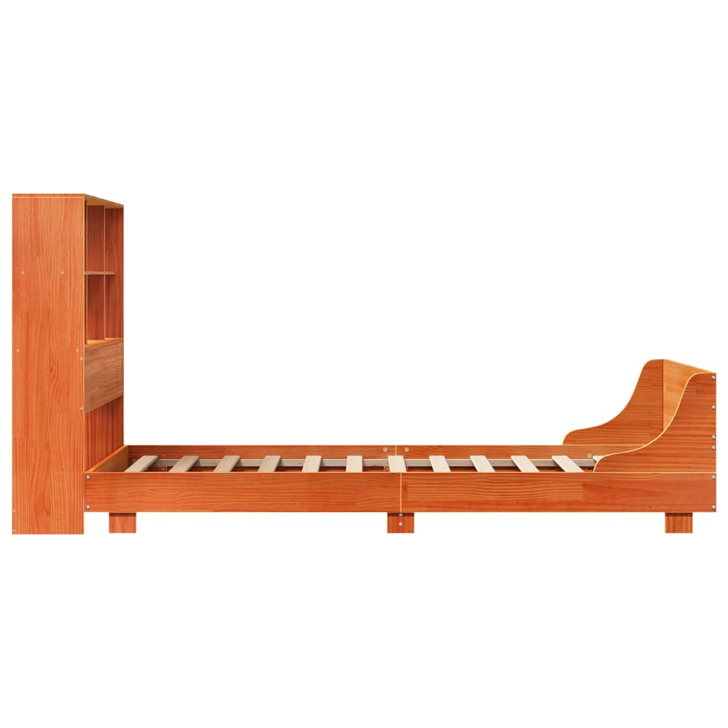 Cadre de lit sans matelas cire marron 100x200cm bois pin massif - XIOS