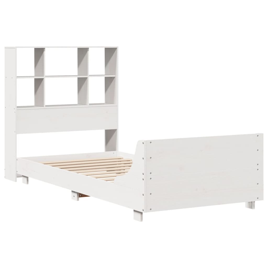 Cadre de lit sans matelas blanc 90x200 cm bois de pin massif - XIOS