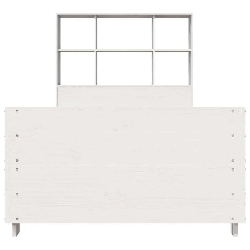 Cadre de lit sans matelas blanc 90x190 cm bois de pin massif - XIOS