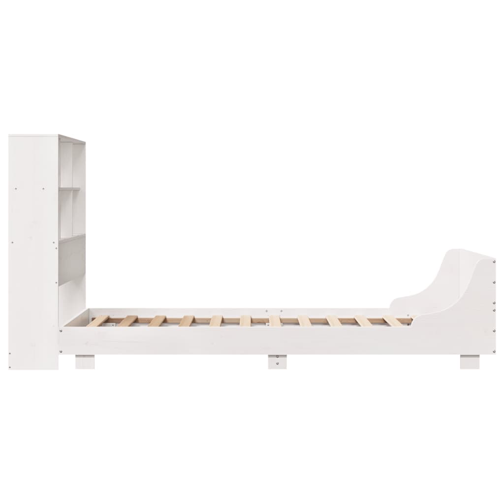 Cadre de lit sans matelas blanc 90x190 cm bois de pin massif - XIOS