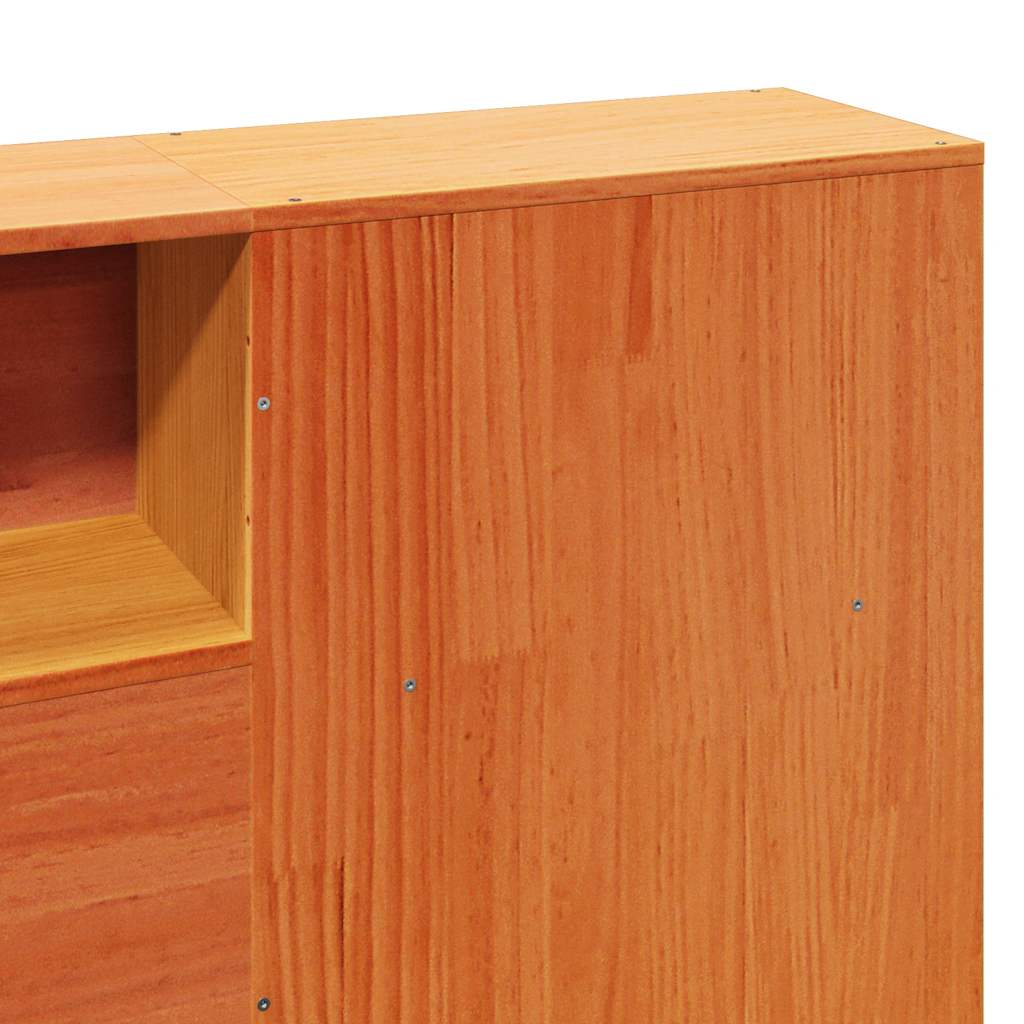 Cadre de lit sans matelas cire marron 200x200cm bois pin massif
