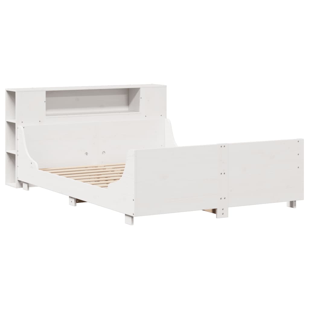 Cadre de lit sans matelas blanc 160x200 cm bois de pin massif - XIOS