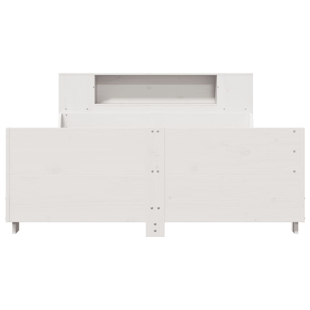 Cadre de lit sans matelas blanc 160x200 cm bois de pin massif - XIOS