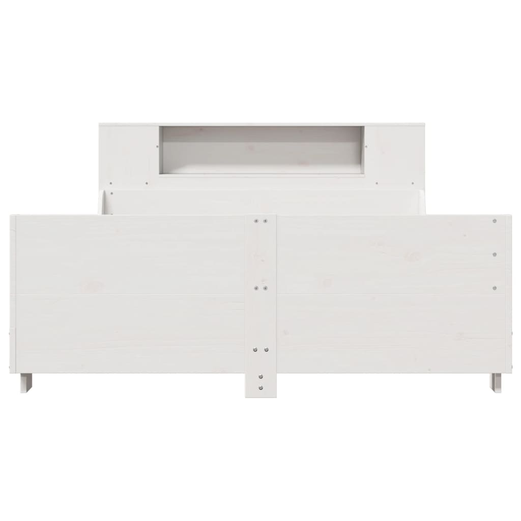 Cadre de lit sans matelas blanc 150x200 cm bois de pin massif - XIOS