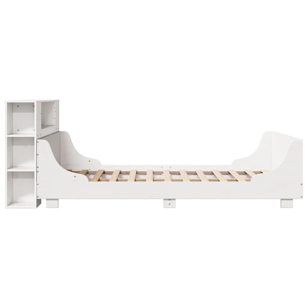Cadre de lit sans matelas blanc 140x200 cm bois de pin massif - XIOS