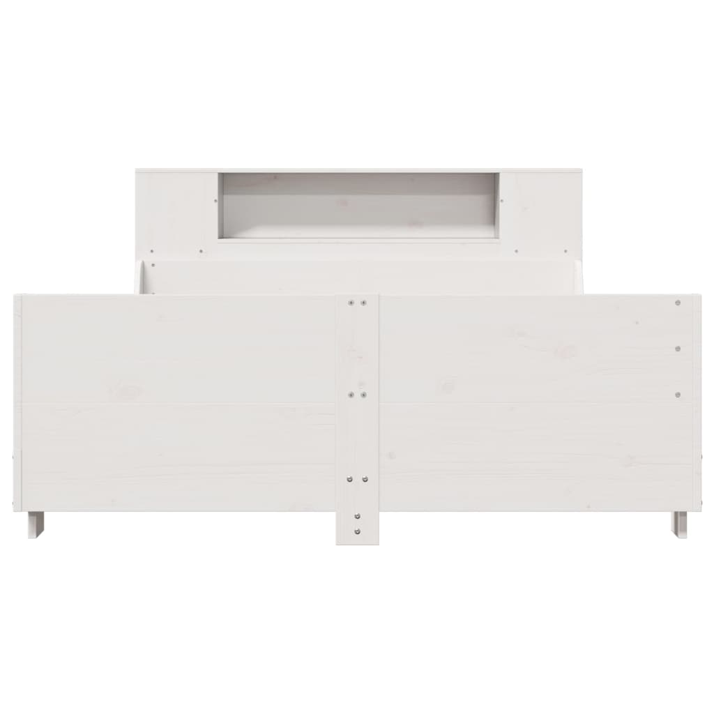 Cadre de lit sans matelas blanc 140x190 cm bois de pin massif - XIOS