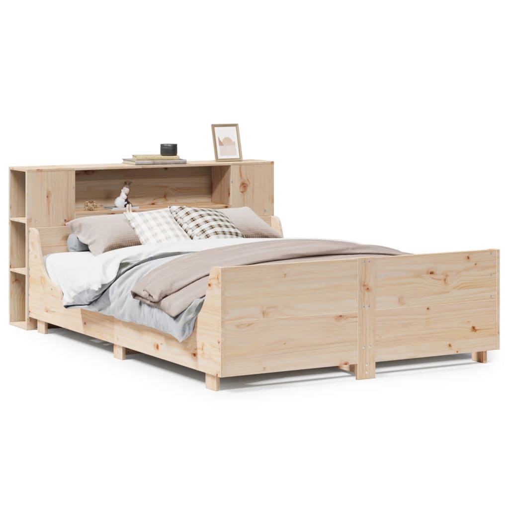 Cadre de lit sans matelas 135x190 cm bois de pin massif - XIOS