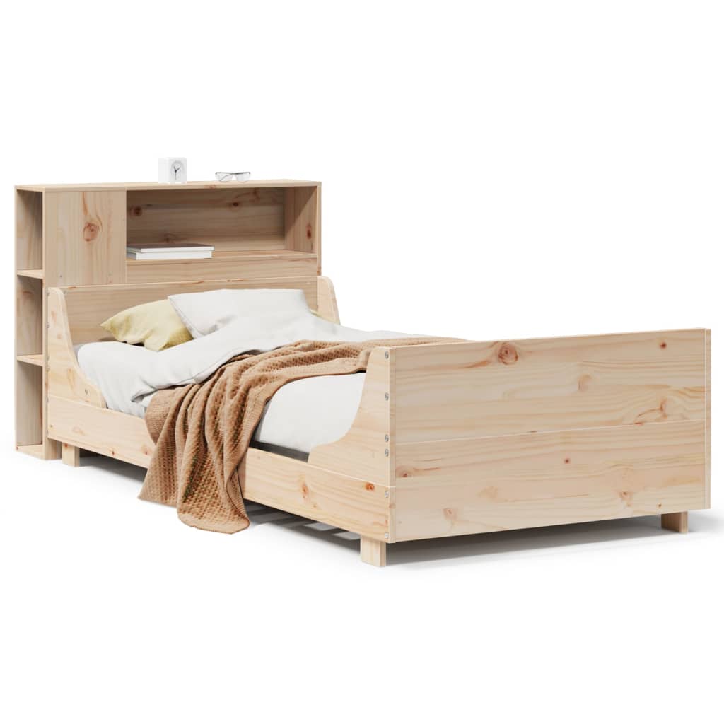 Cadre de lit sans matelas 75x190 cm bois de pin massif