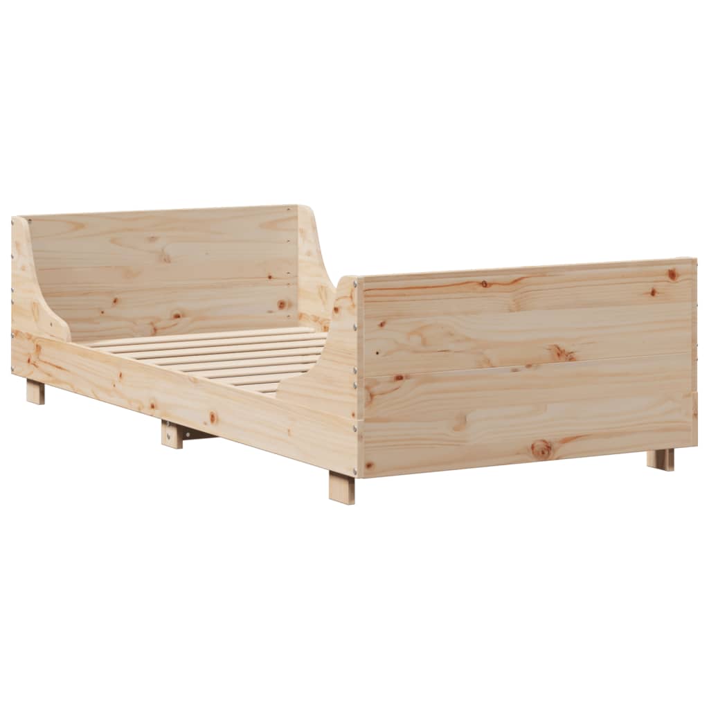 Cadre de lit sans matelas 75x190 cm bois de pin massif