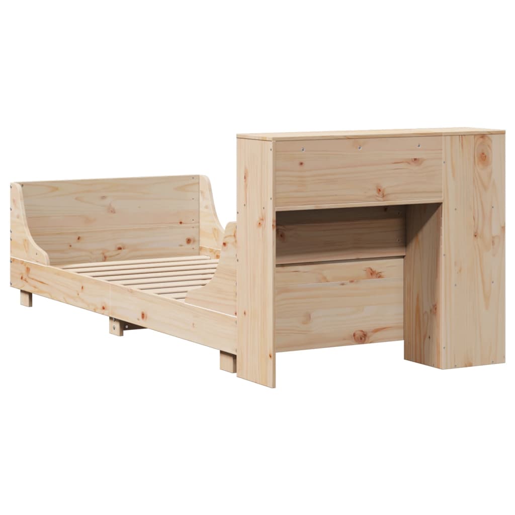 Cadre de lit sans matelas 75x190 cm bois de pin massif