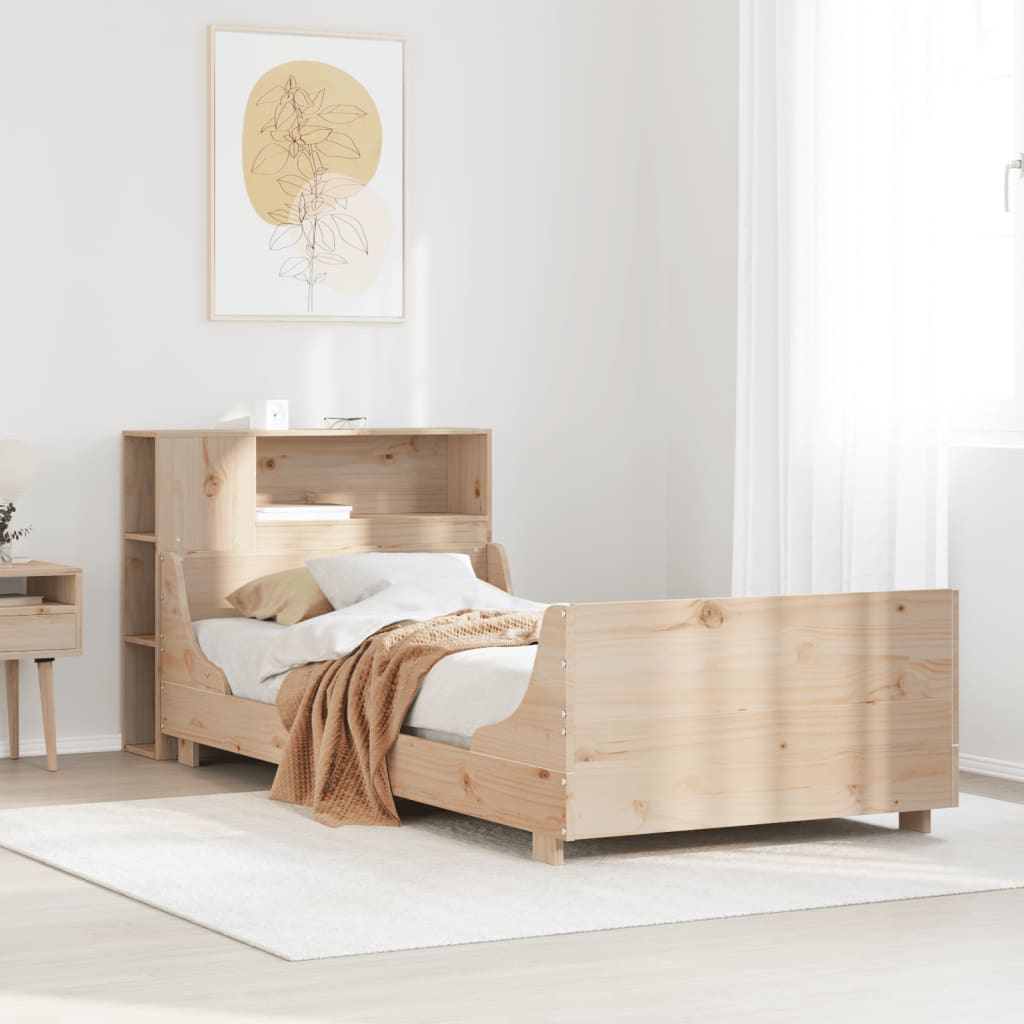 Cadre de lit sans matelas 75x190 cm bois de pin massif
