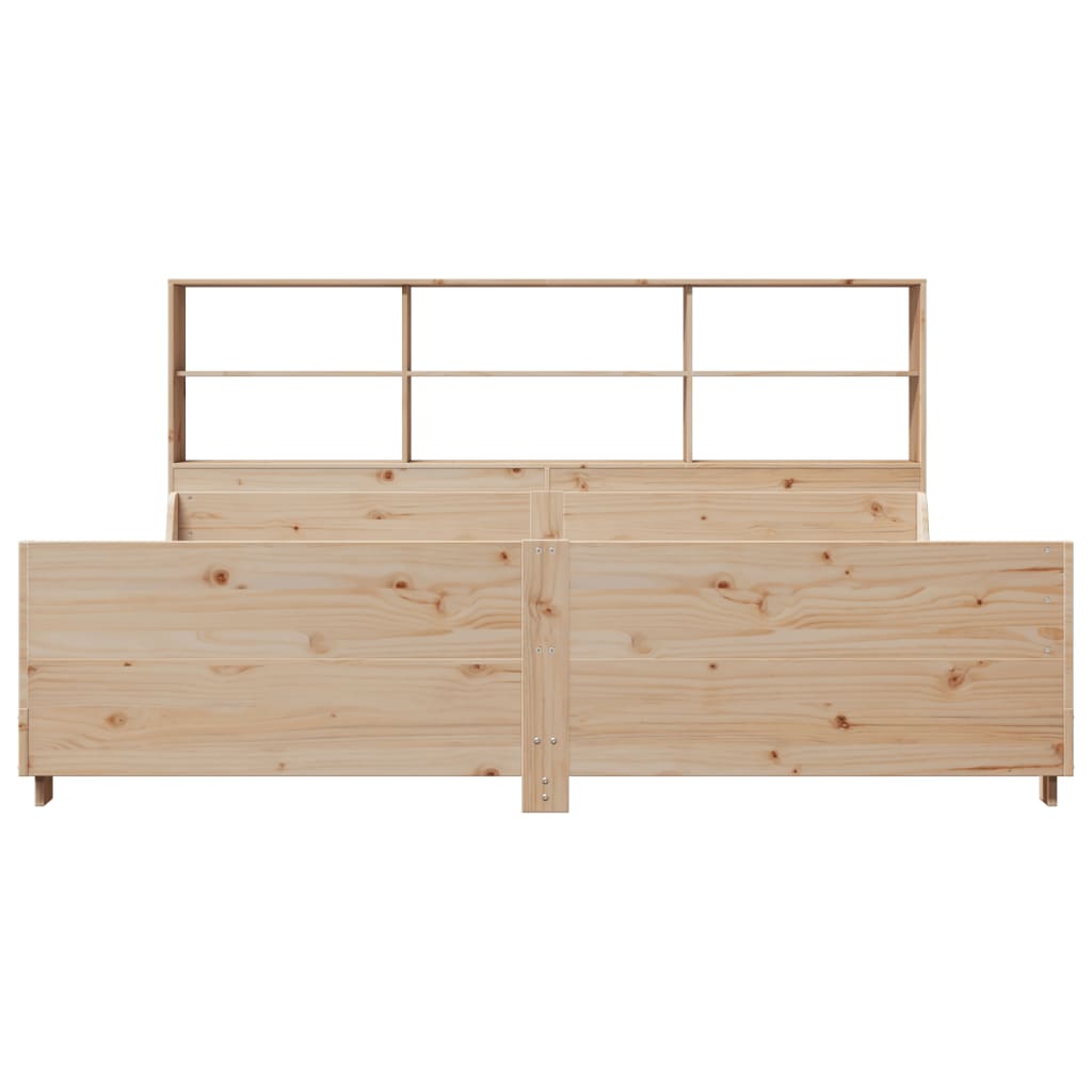 Lit bibliothèque sans matelas 180x200 cm bois massif - XIOS