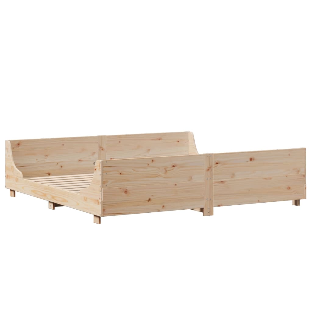Lit bibliothèque sans matelas 180x200 cm bois massif - XIOS