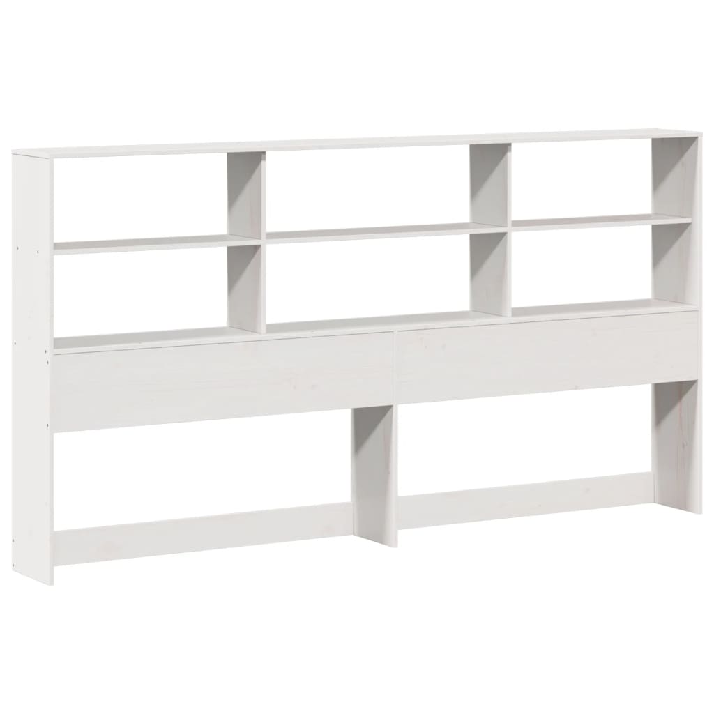 Lit bibliothèque sans matelas blanc 180x200 cm bois massif - XIOS