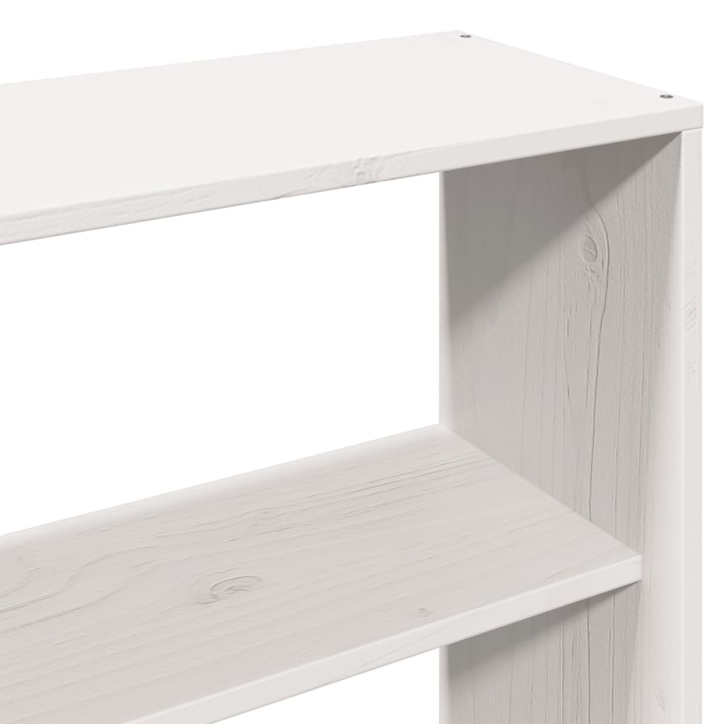 Lit bibliothèque sans matelas blanc 180x200 cm bois massif - XIOS