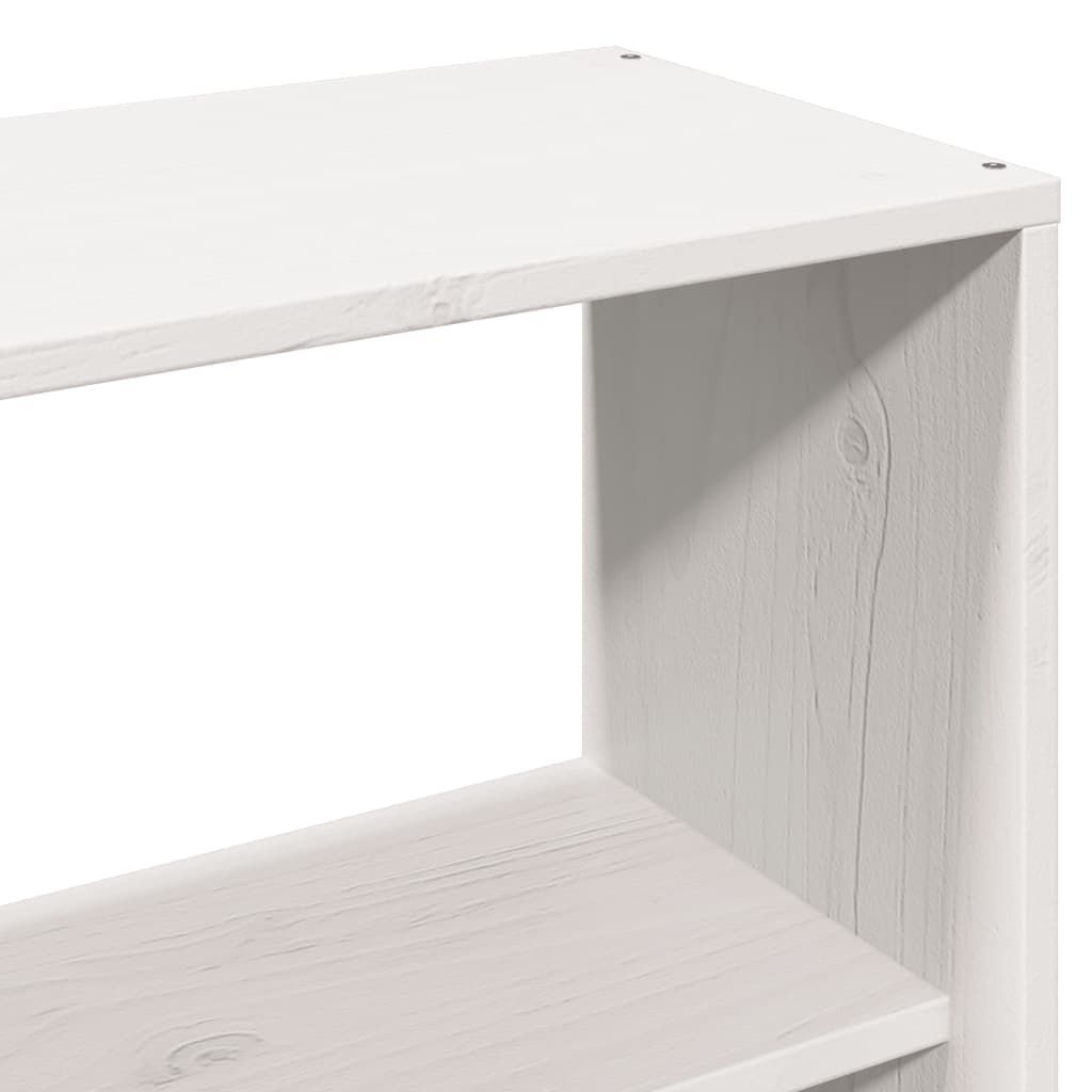 Lit bibliothèque sans matelas blanc 160x200 cm bois massif - XIOS