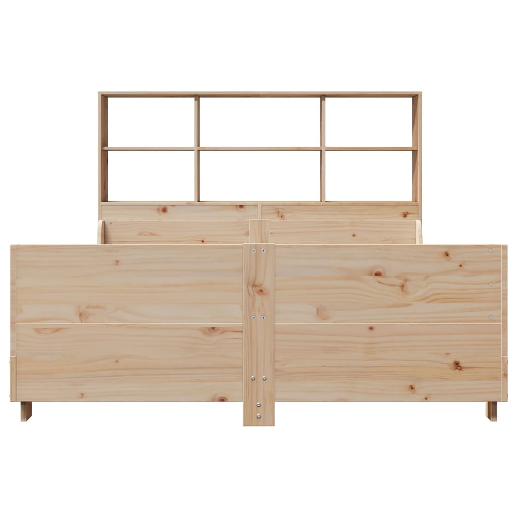 Lit bibliothèque sans matelas 140x200 cm bois massif - XIOS
