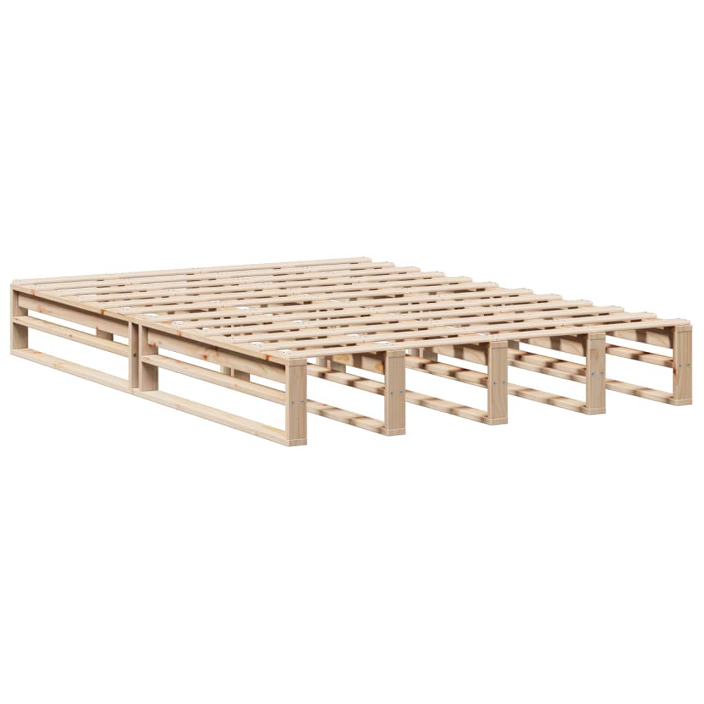 Lit bibliothèque sans matelas 140x200 cm bois massif - XIOS
