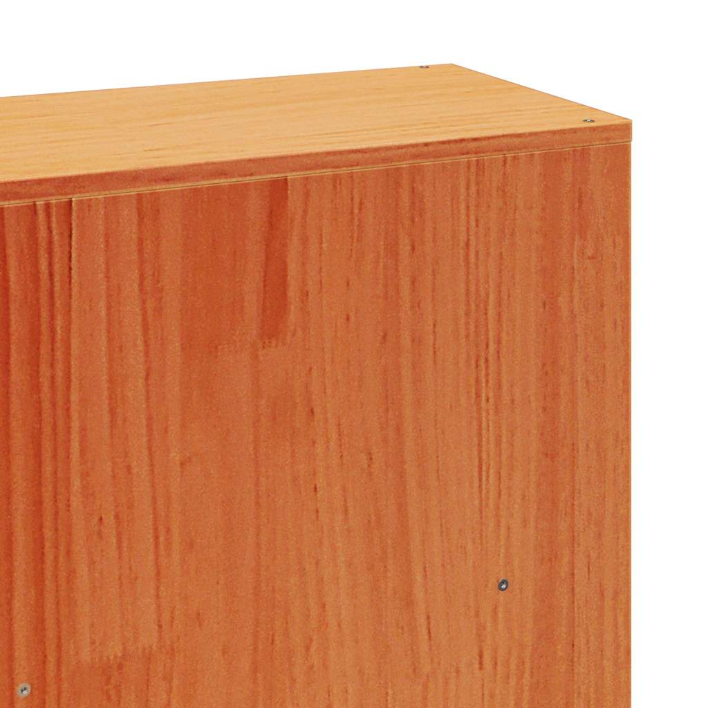 Lit bibliothèque sans matelas cire marron 200x200cm bois massif - XIOS