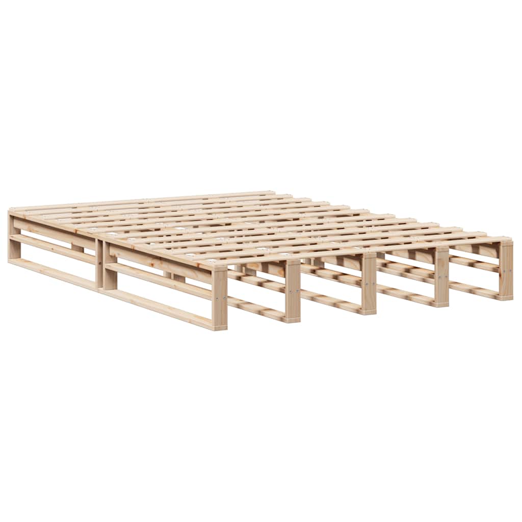 Lit bibliothèque sans matelas 135x190 cm bois massif - XIOS