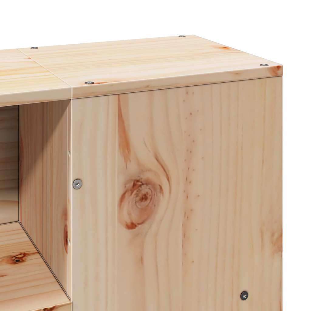 Lit bibliothèque sans matelas 135x190 cm bois massif - XIOS